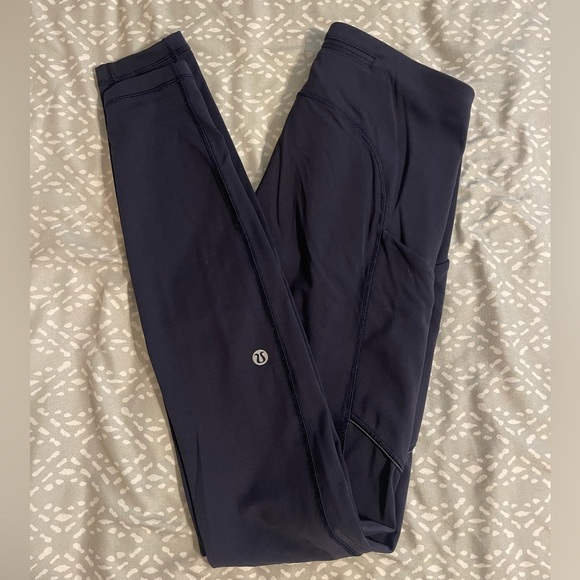 Lululemon Tights Size 4 NAVY BLUE - Picture 2 of 3